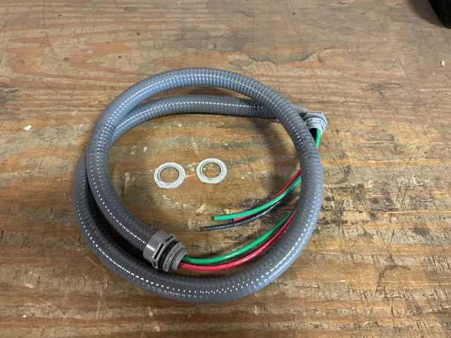 1/2" X 4' Non-Metallic Electrical Whip, #10 Wire