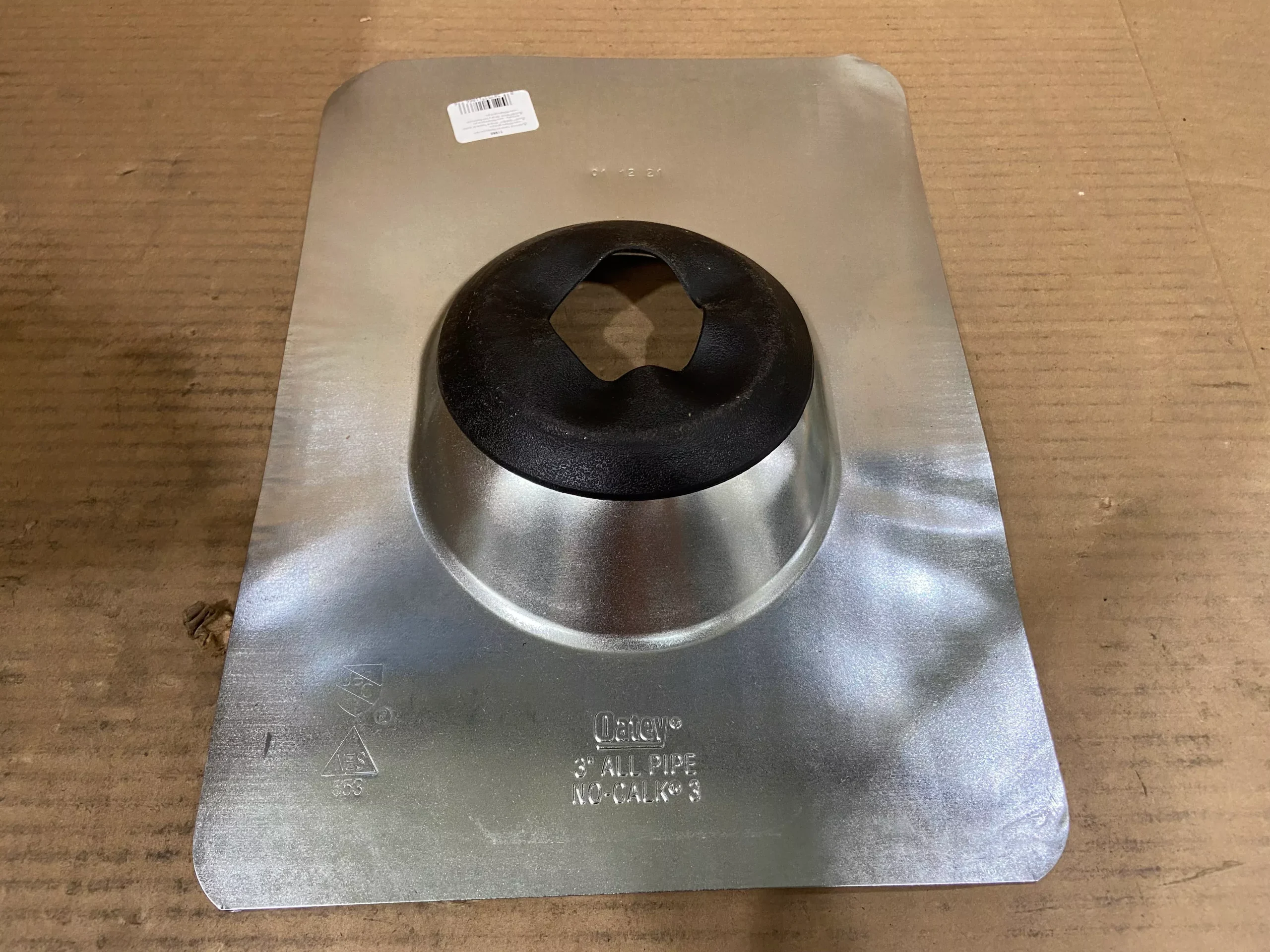 3" All Pipe No-Caulk Galvanized Roof Flashing **Sold as 12 Per Box**"
