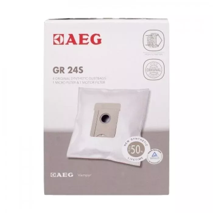AEG Vacuum Cleaner Dust Bags 4 Pack of Bags + 2 Filters - GR24S Original