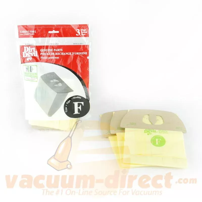 Dirt Devil Type FMicrofresh Allergen Filtration Vacuum Bags 3 Pack