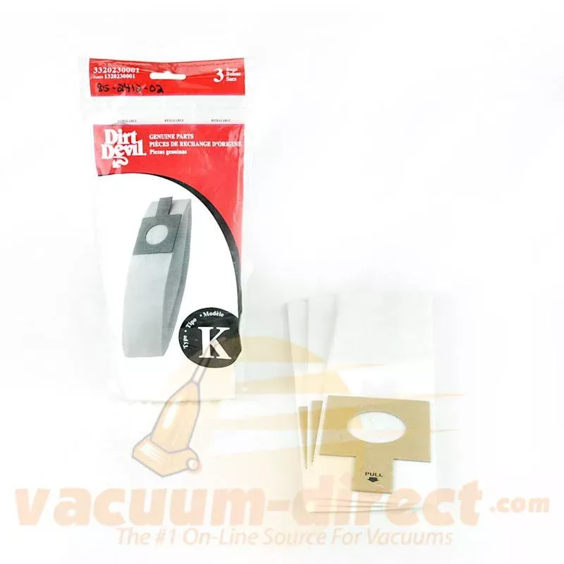 Dirt Devil Type K Vacuum Bags for Royal Dirt Devil Stick Vac 3 Pack