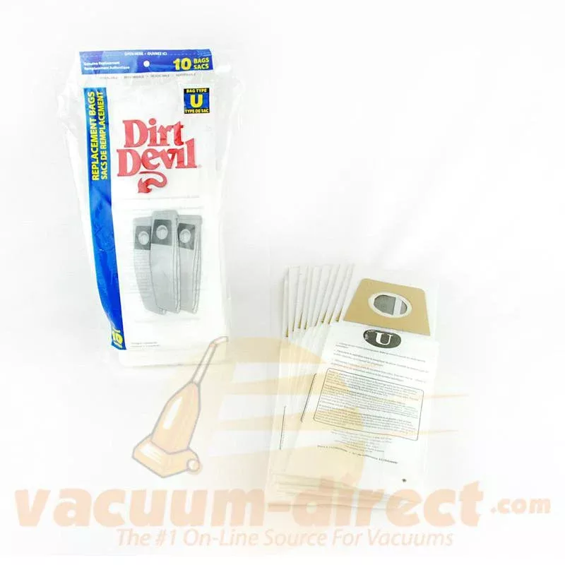 Dirt Devil Type U Vacuum Bags for Swivel Glide & Featherlite Uprights 10 Pack