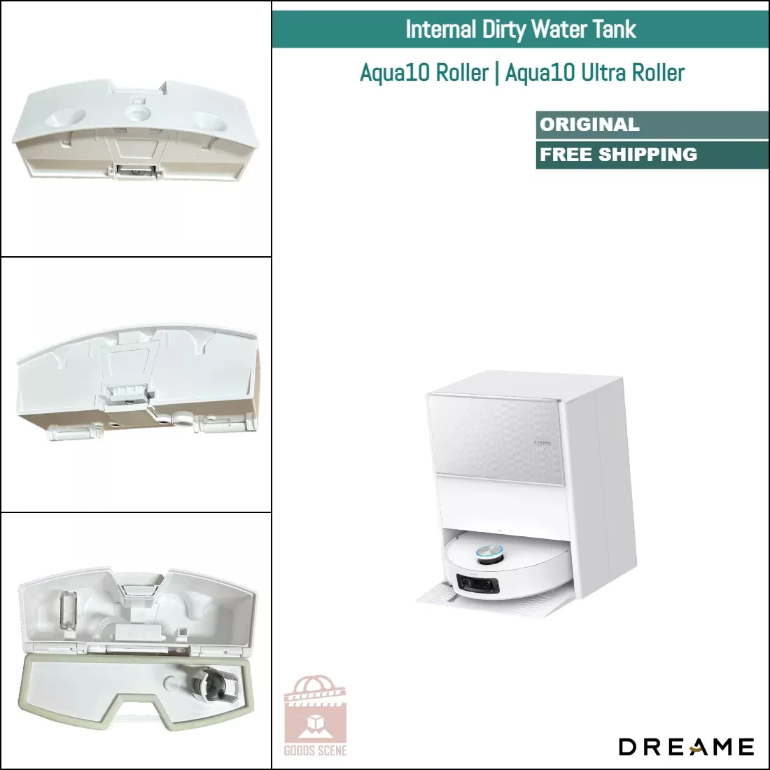 Dreame Aqua10 Roller, Aqua10 Ultra Roller | Original Spare Parts & Accessories: Internal Dirty Water Tank, White
