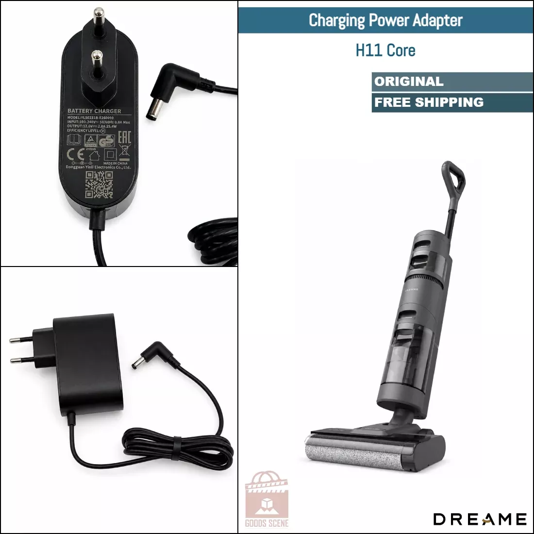 Dreame H11 Core | Original Spare & Repair Parts: Charging Power Adapter