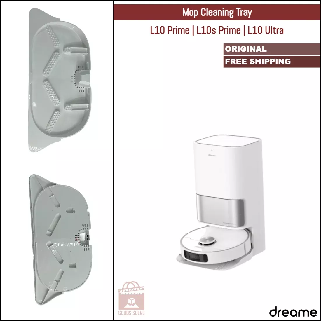 Dreame L10 Prime, L10s Prime, L10 Ultra | Original Spare Parts & Accessories For Auto Dock: Mop Cleaning Dock Tray