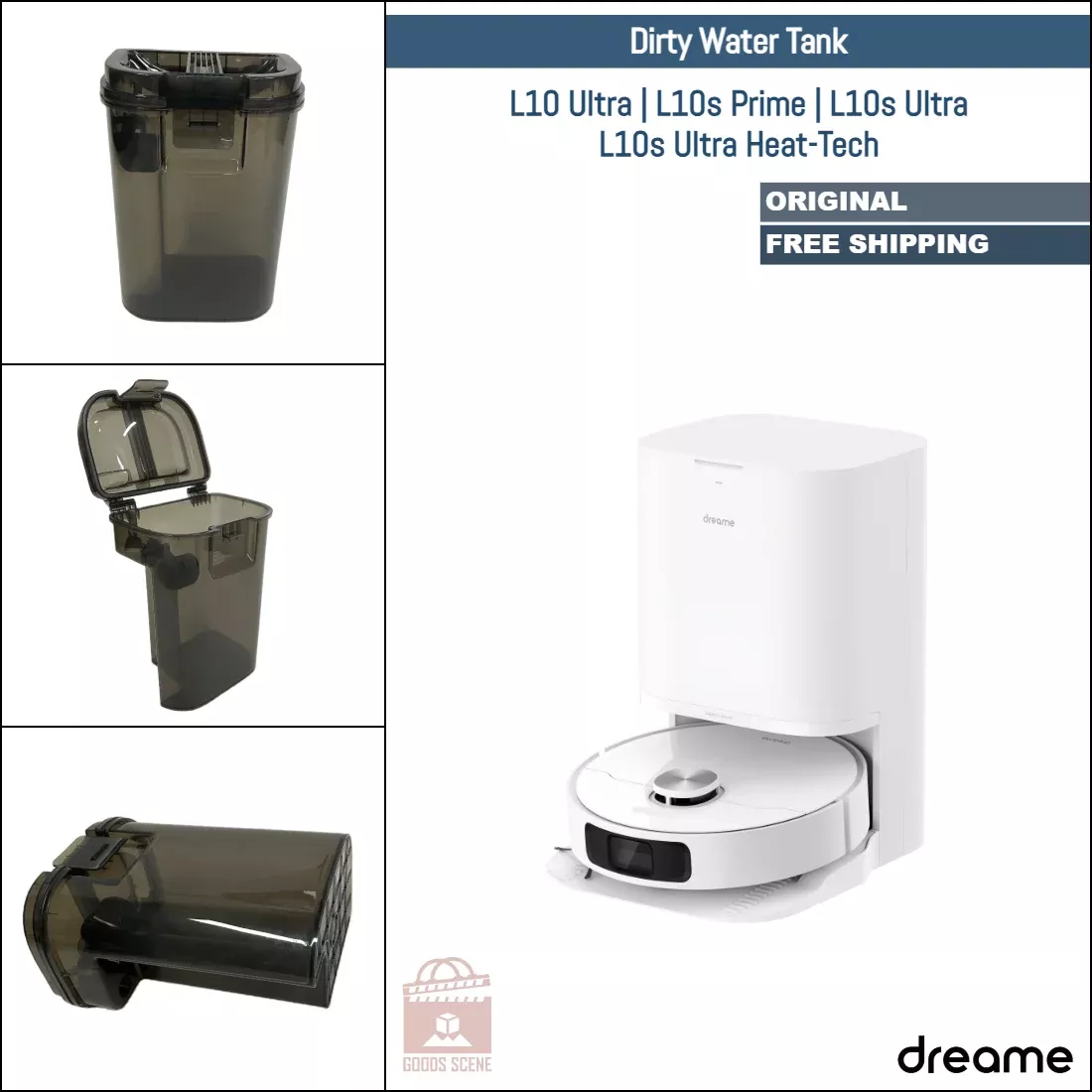 Dreame L10 Ultra, L10s Prime, L10s Ultra, L10s Ultra Heat-Tech | Original Spare Parts & Accessories For Auto Dock: Dirty Water Tank
