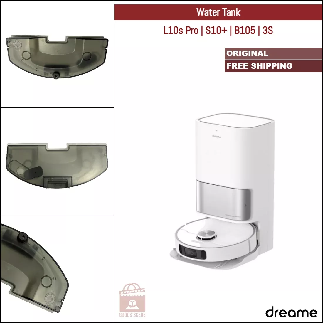 Dreame L10s Pro, S10+, B105, 3S | Original Spare Parts & Accessories: Water Tank