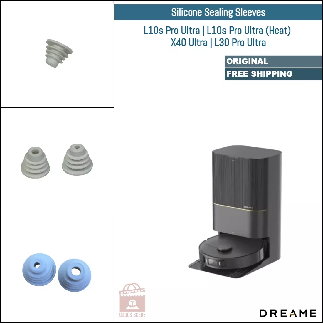 Dreame L10s Pro Ultra, L10s Pro Ultra (Heat), X40 Ultra, L30 Pro Ultra | Original Spare & Repair Parts For Auto Empty Dock: Silicone Sealing Sleeves