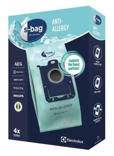 Electrolux Vacuum Cleaner Anti-Allergy Vacuum Bags 4 Pack - E206S