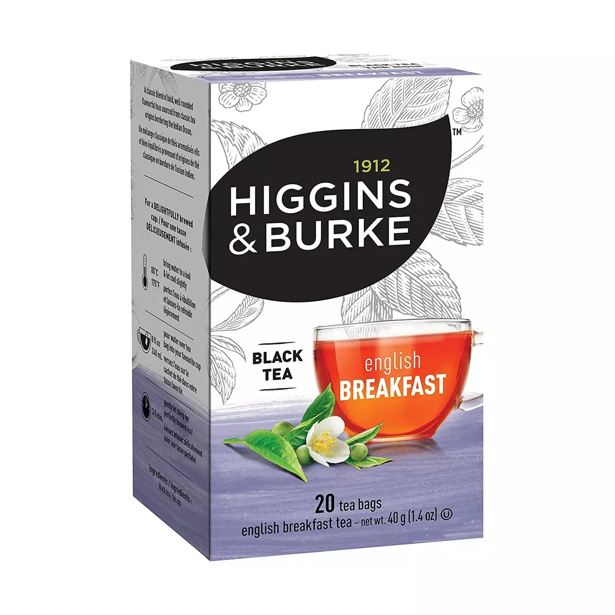 Higgins & Burke English Breakfast Filterbag Tea 20 Count