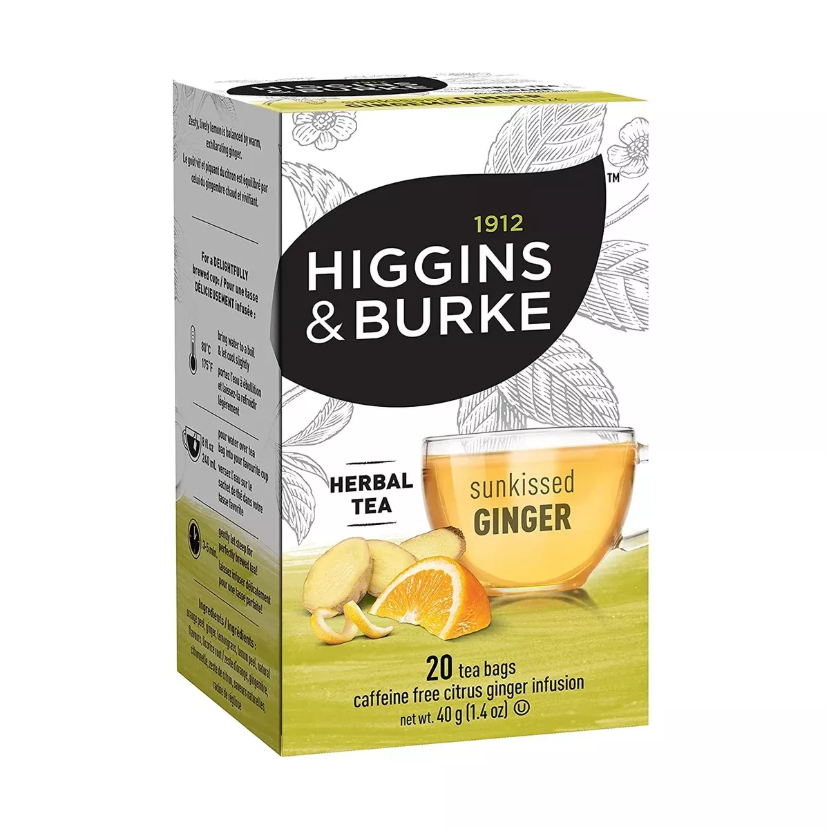 Higgins & Burke Sunkissed Ginger Filterbag Tea 20 Count