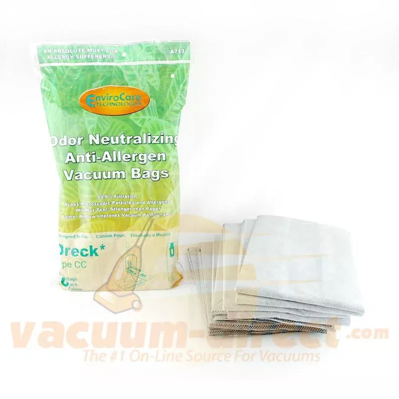 Oreck Type CC Generic Anti-Allergen Odor Neutralizing Vacuum Bags by EnviroCare, 8 Pack #A713