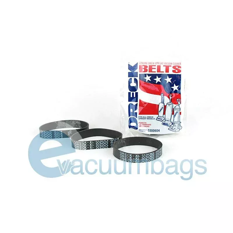 Oreck Upright Flat Vacuum Belt, 3 Pack #030-0604