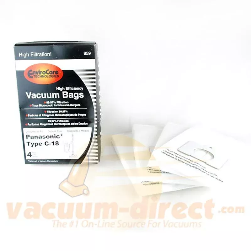 Panasonic Type C-18 Generic HEPA Vacuum Bags by EnviroCare, 4 Pack #859