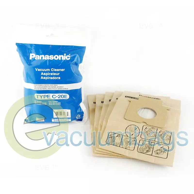 Panasonic Type C-20E Compact Canister Paper Vacuum Bags, 5 Pack #AMC94KYZ0