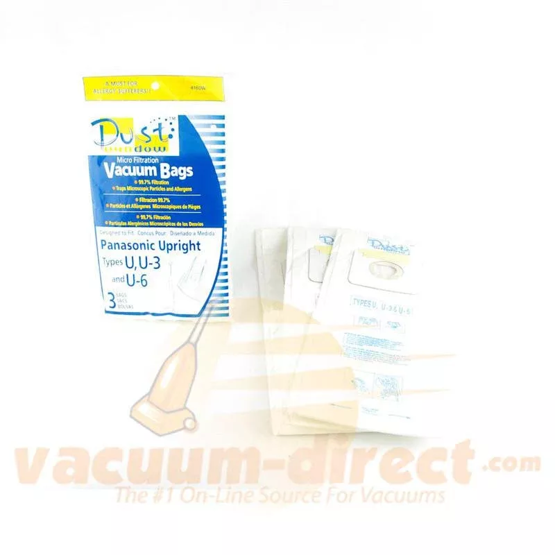 Panasonic Type U, U-3, U-6 Generic Vacuum Bags by Envirocare, 3 Pack #816