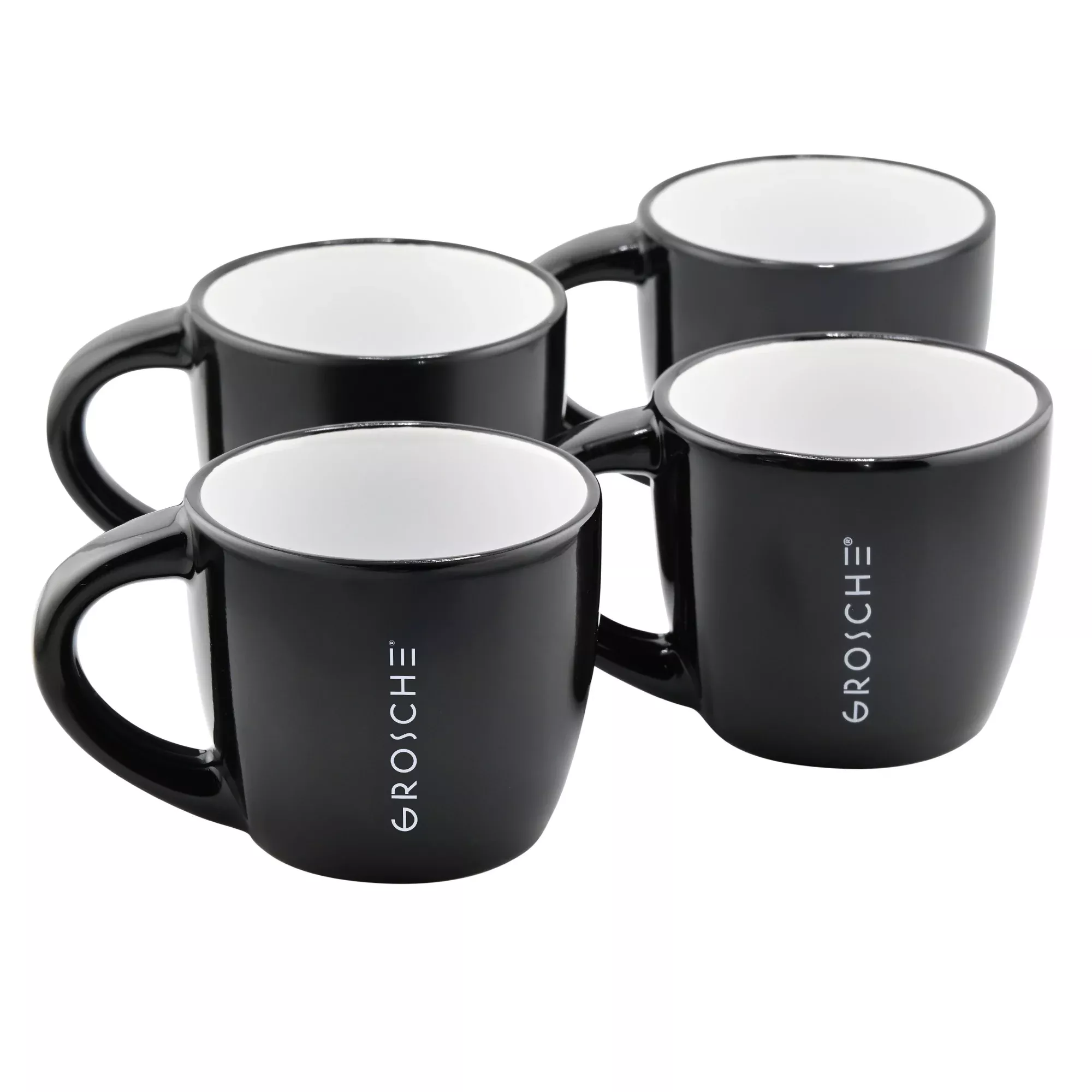 PORTO CREMA Ceramic Espresso Cups - 4 Pack, 5 fl. oz