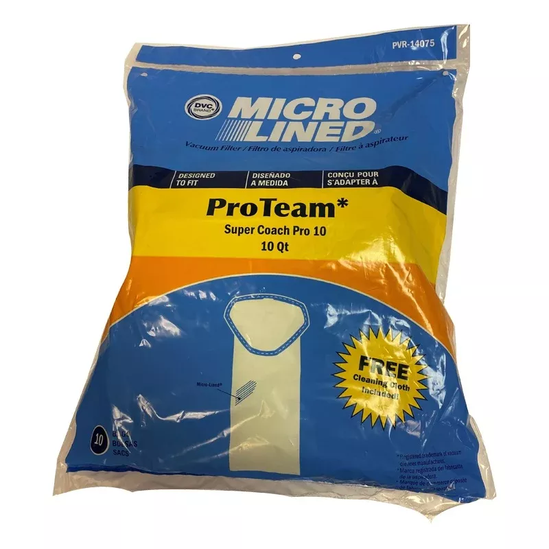 ProTeam SuperCoach 10 Quart DVC Vacuum Cleaner Bags - 10 Pack