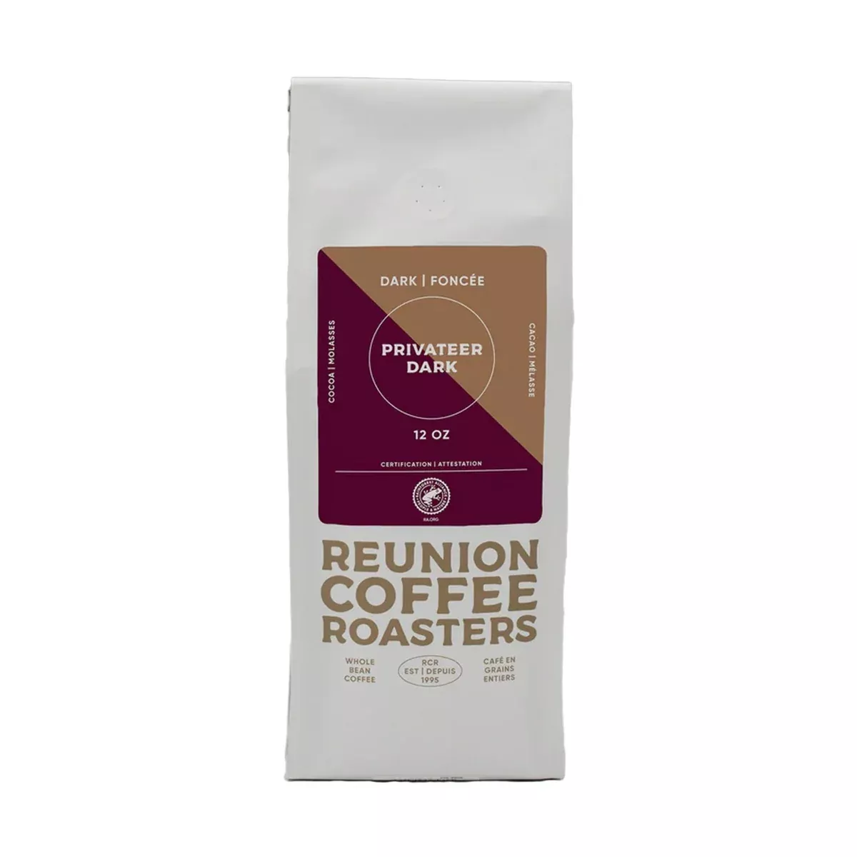 Reunion Coffee Roasters Privateer Dark Whole Bean Coffee 12oz