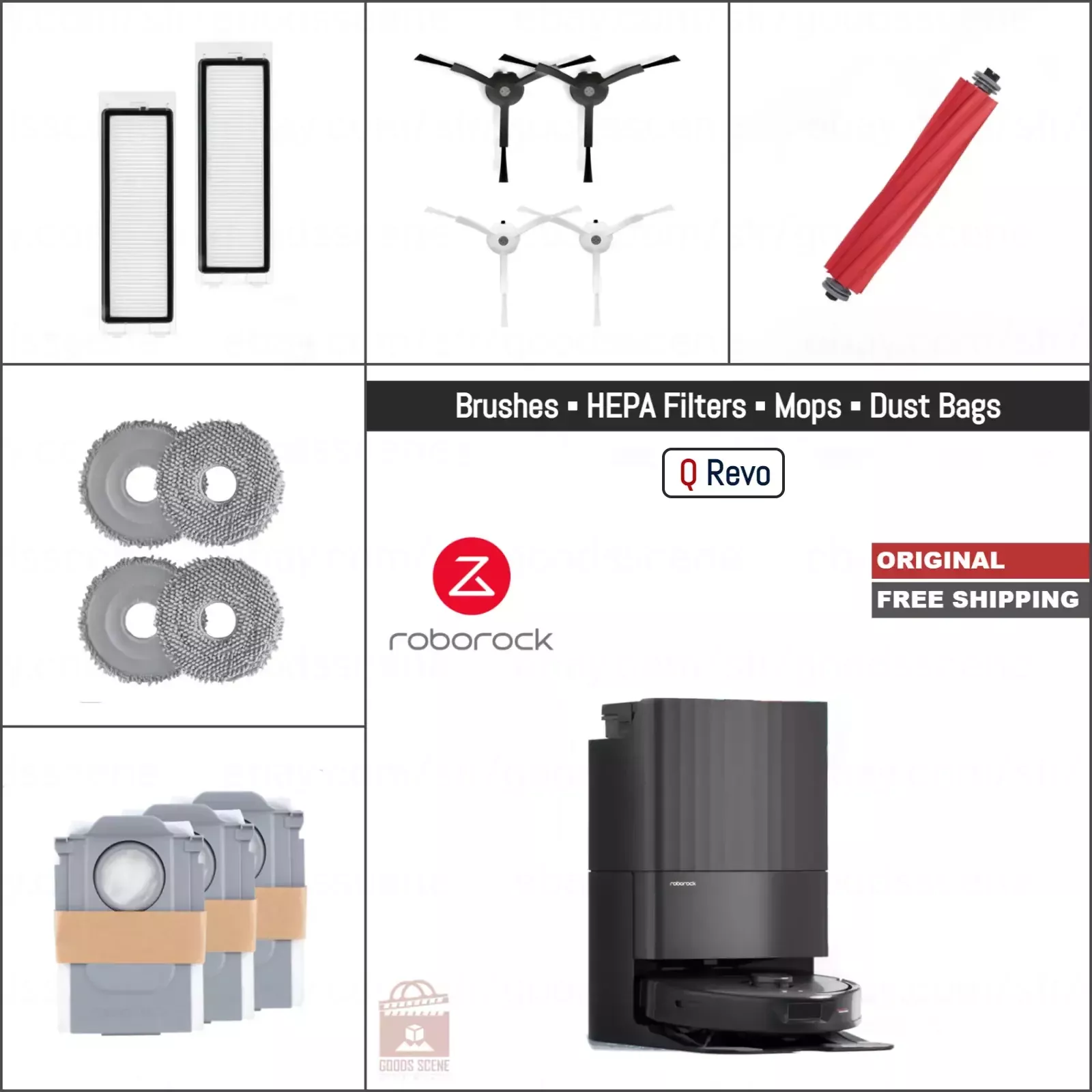 Roborock Q Revo, P10 | Original Consumable Parts & Accessories:Brushes, Mops, HEPA Filters & Dust Bags