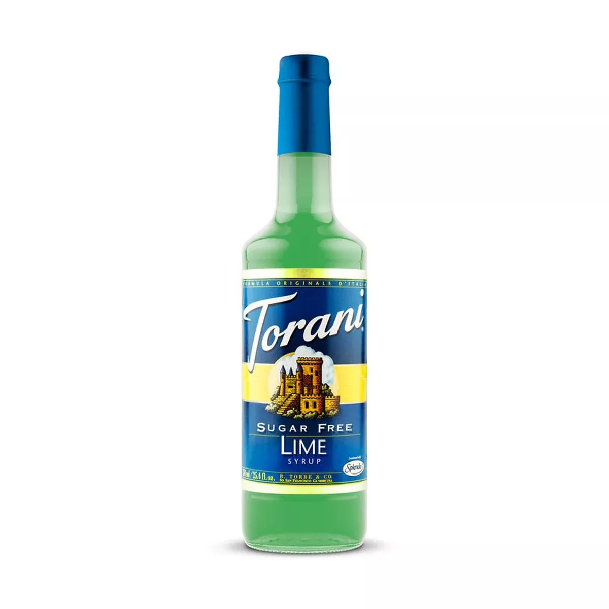Torani Sugar Free Lime Syrup 750ml Glass Bottle