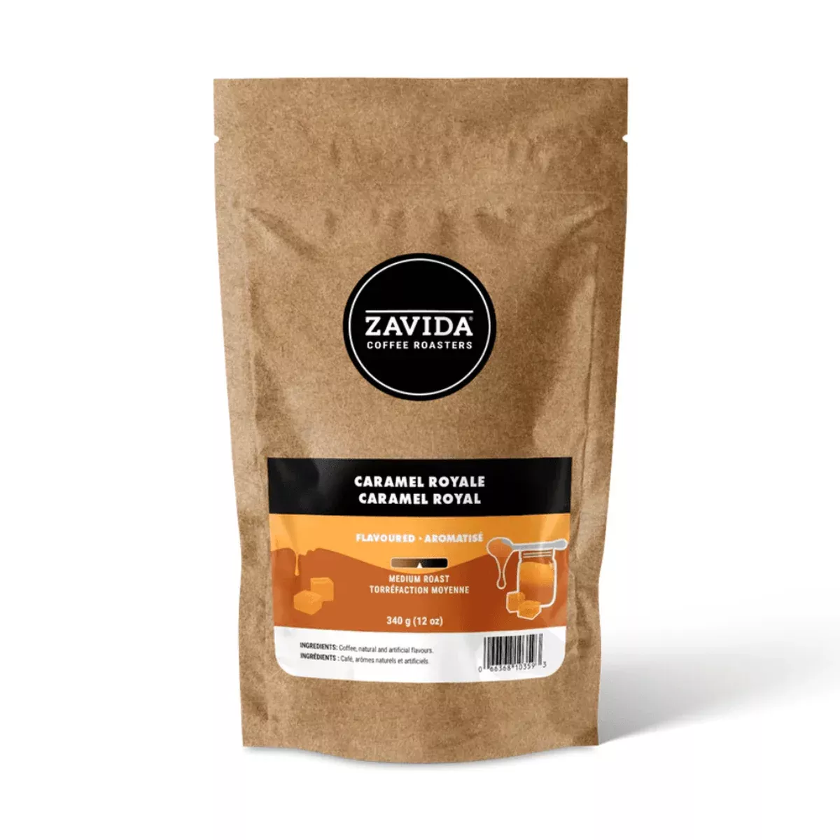 Zavida Caramel Royale Whole Bean Coffee, 12 oz.