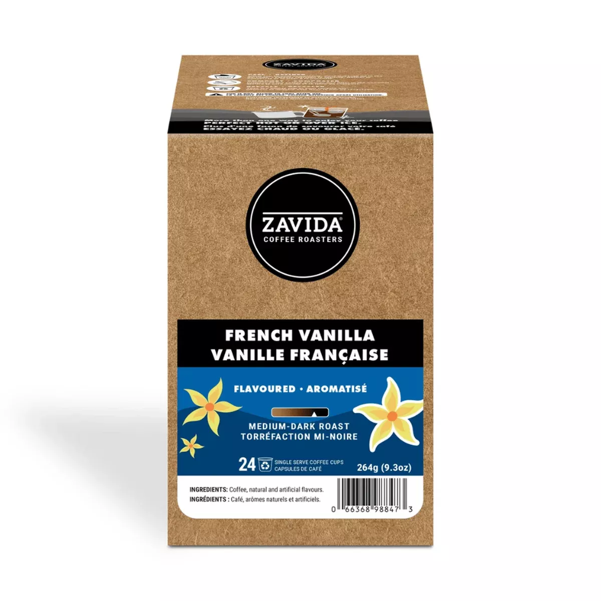 Zavida French Vanilla Single Serve Coffee 24 Pack