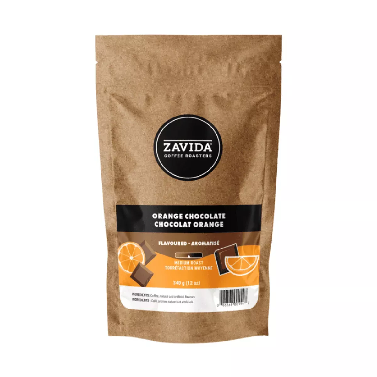 Zavida Orange Chocolate Whole Bean Coffee, 12 oz.