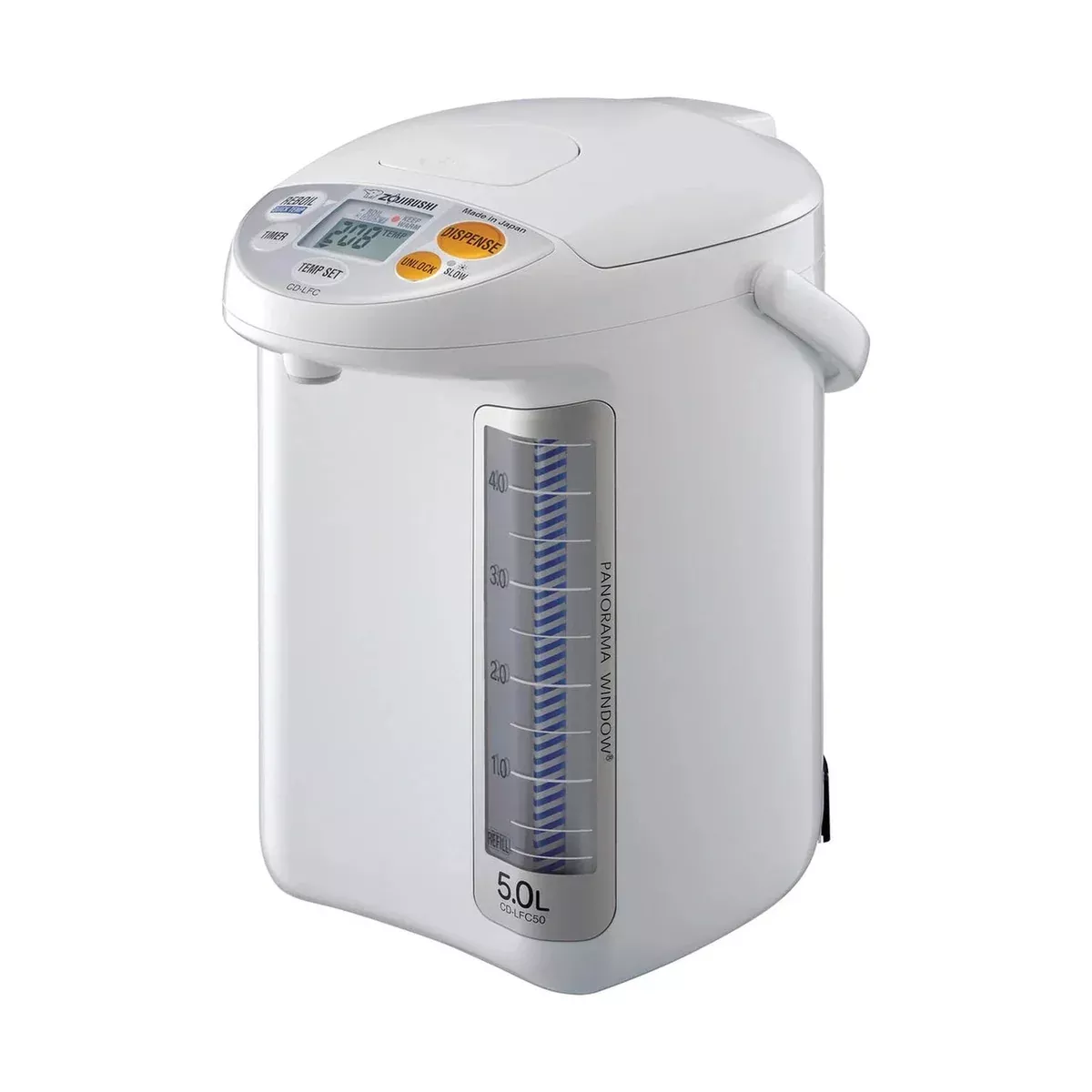 Zojirushi 5L Panorama Window Water Dispensing Pot, White #CD-LFC50